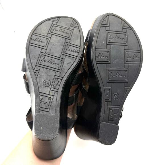Sam Edelman Black Leather Nelson Wedge 8.5 - Picture 11 of 16